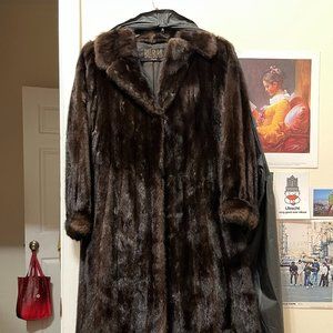 Vintage Bill Blass 100% Mink Genuine Fur Winter Coat - DAMAGED